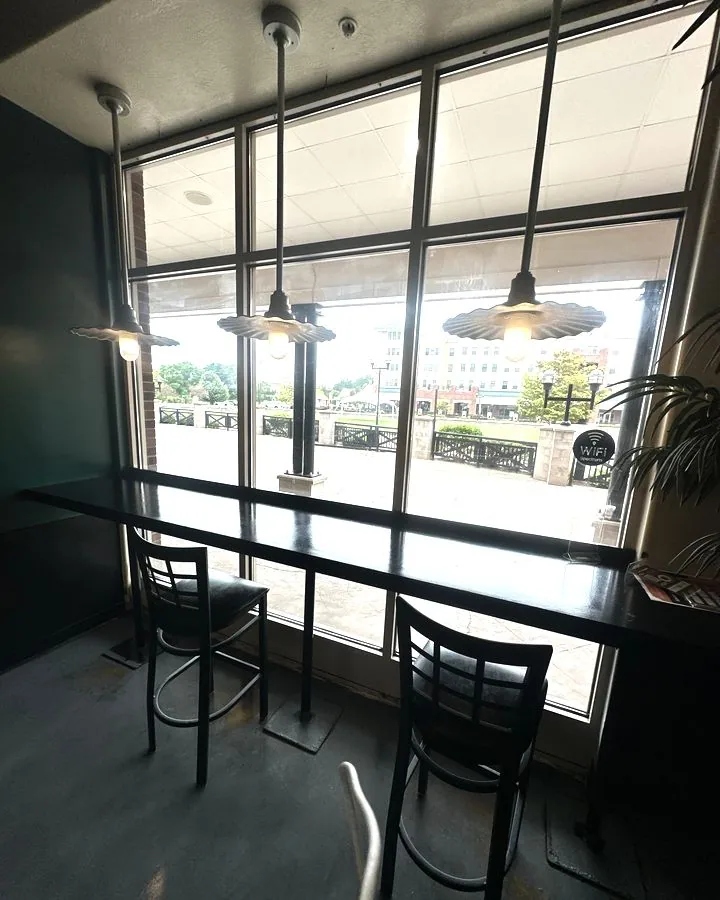 Window counter seating in a commercial space after cleaning